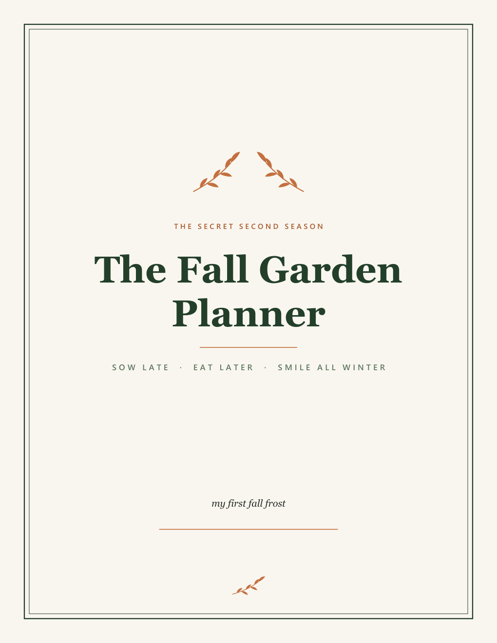 The Fall Garden Planner cover