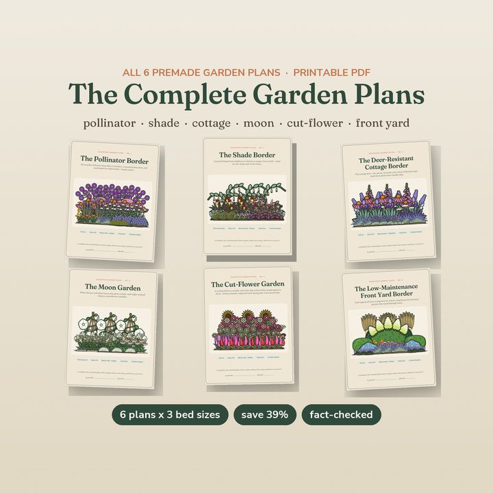 All six Sagestead garden plans shown together