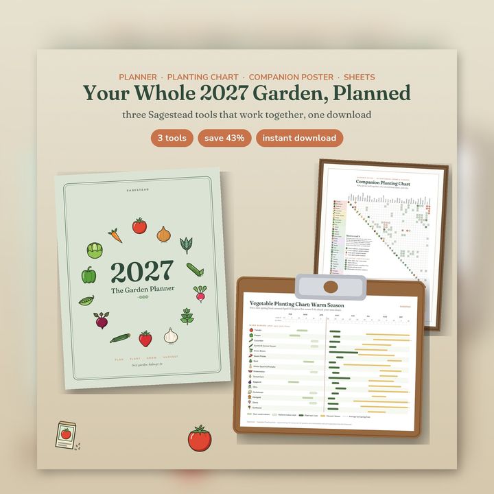 The 2027 garden planner, planting chart and companion poster as a set