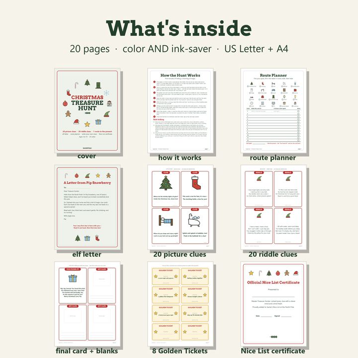A page from inside Christmas Treasure Hunt
